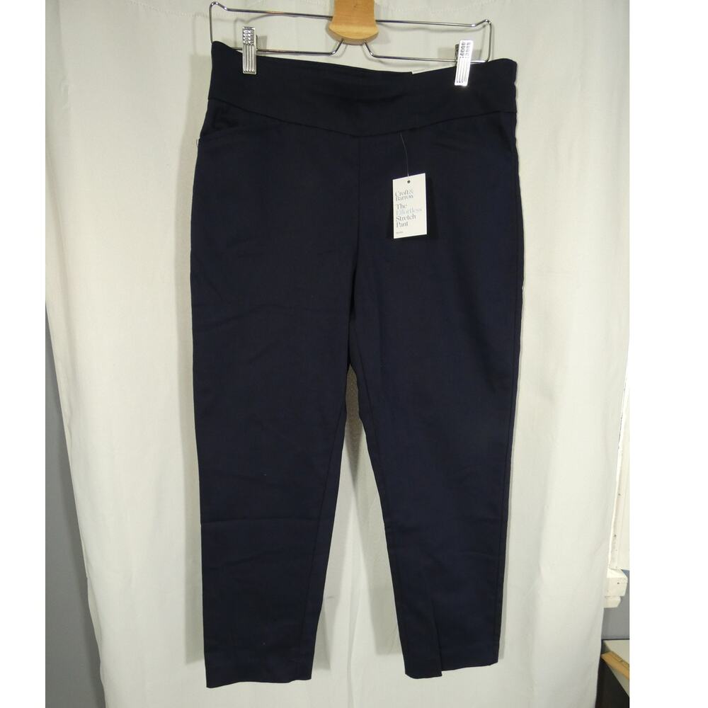 Croft & Barrow 10 Petite Short Woven Navy Straight Leg Pants Career Wear NWT